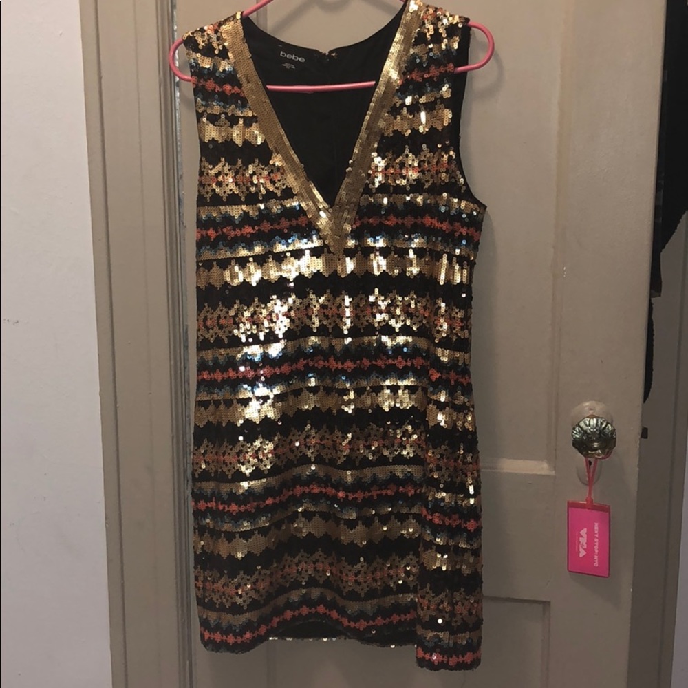 Bebe SEQUIN DRESS (M) GORGEOUS WORN ONCE